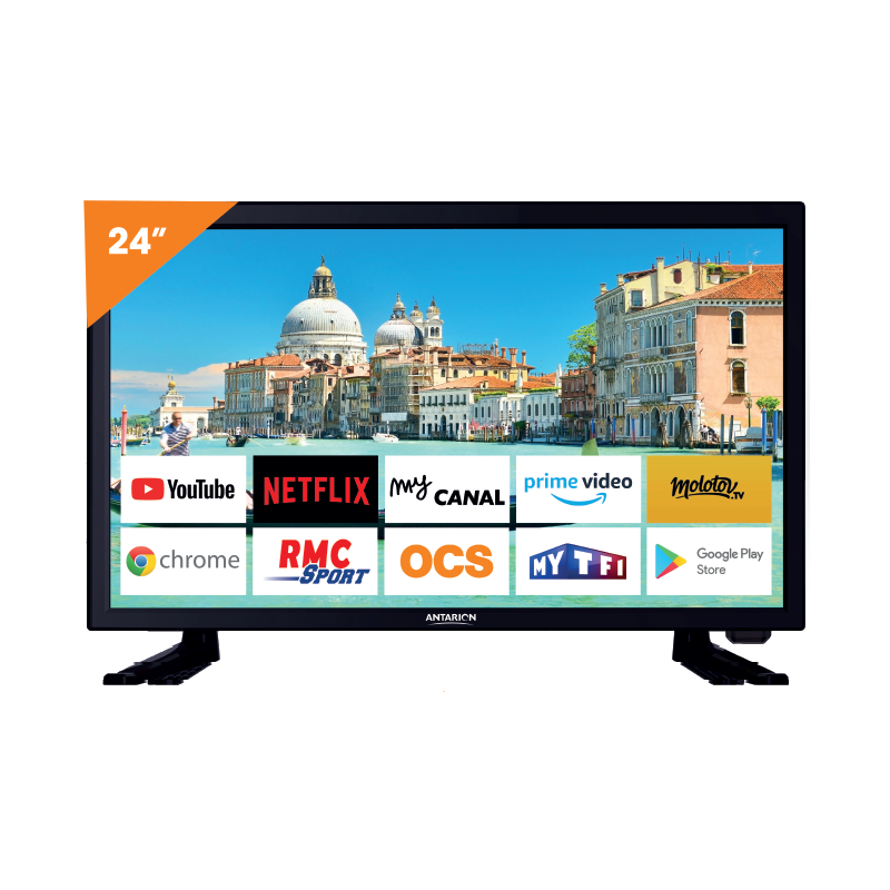 Antarion Smart TV Televisión 24 pulgadas DVBT-2 12 / 24 / 220 V